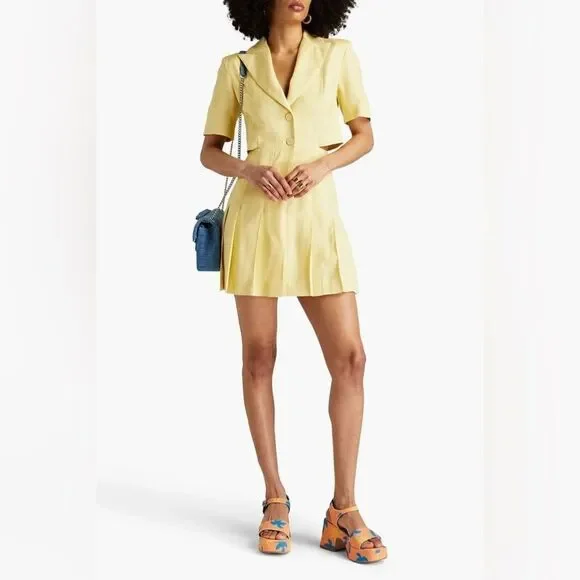 NWT Sandro Jaun Citron Mini Yellow Dress Size XS - Picture 6 of 15